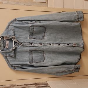 "Levi Strauss" Light Blue Denim, Front Button Shirt, Med